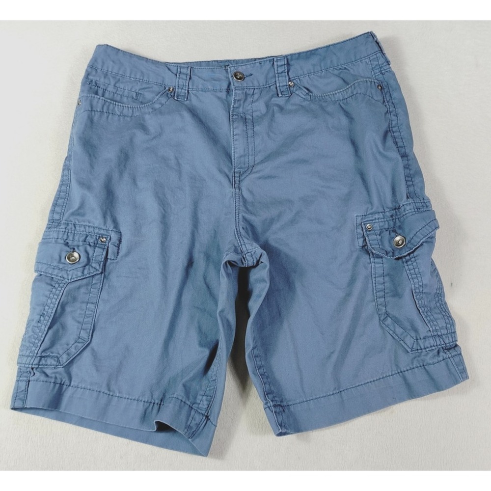 Route 66 Cargo Shorts Mens 40 Blue Canvas Relaxed Fit Utility Casual Summer